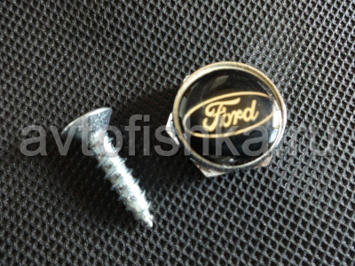 Декоративная гайка крепления номерного знака с логотипом Ford, в комплекте 1 шт.